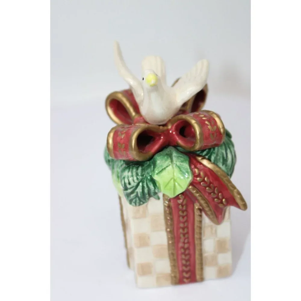 Salt & Pepper Shakers - Fitz & Floyd Gregorian Horse in Stocking & Dove on Gift